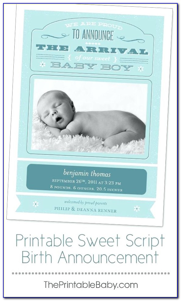 Newborn Baby Announcement Template Free Download