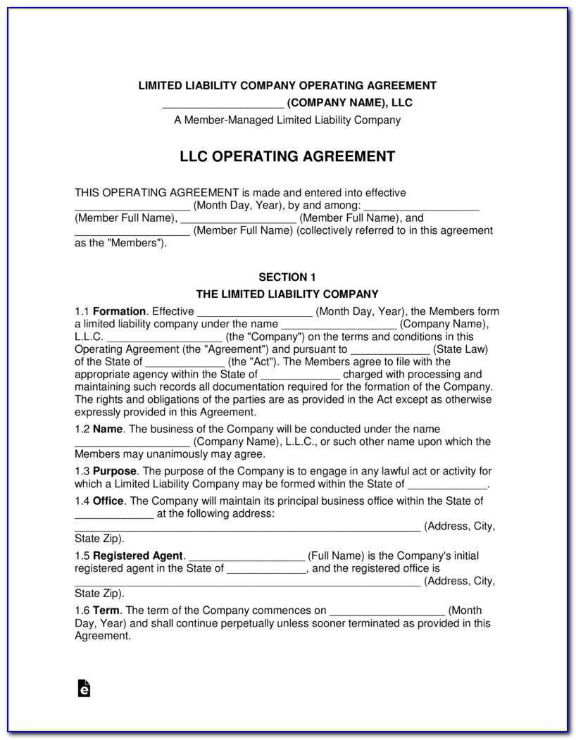 Operating Agreement Llc Ny Template
