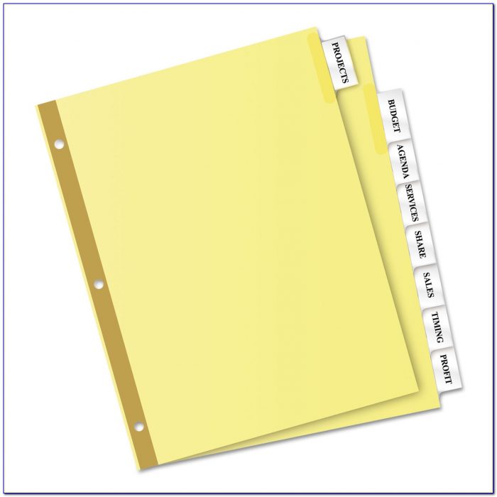 Oxford Insertable Tab Dividers Template