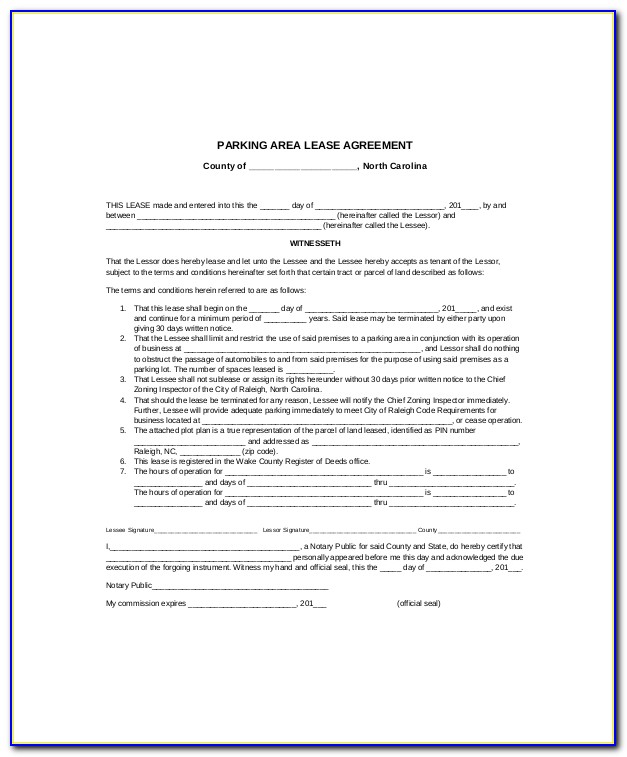 Parking Space Lease Agreement Template Uk