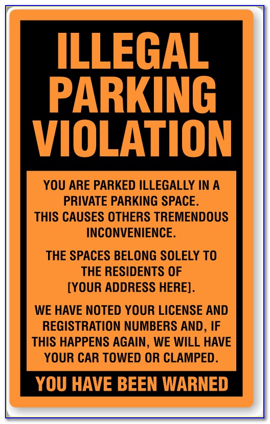 Parking Violation Notice Sample