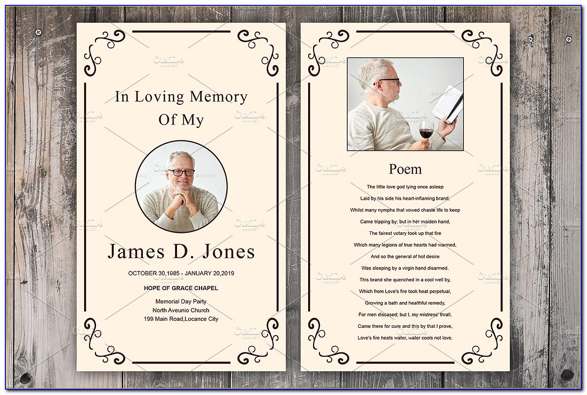 Prayer Cards For Funerals Template