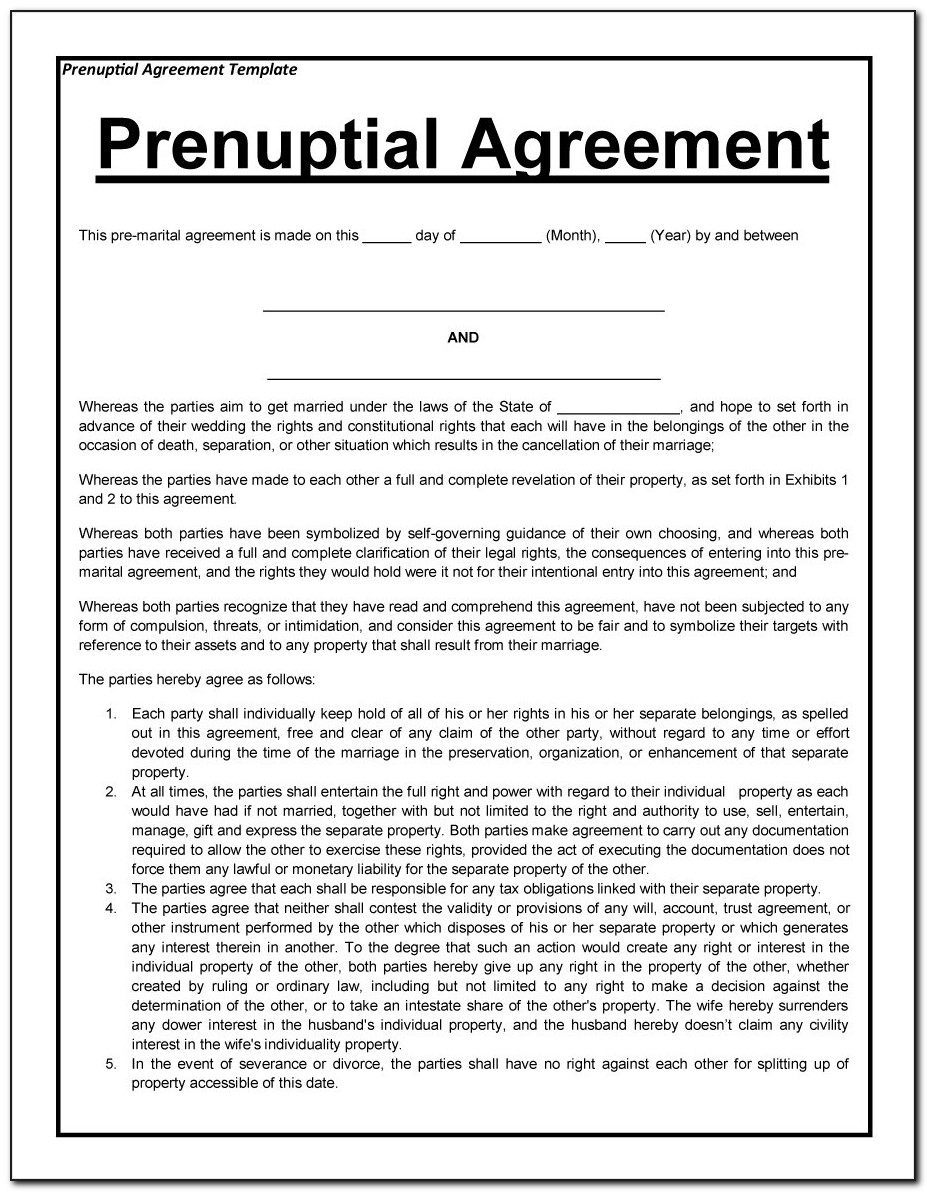 Prenuptial Agreement Florida Form