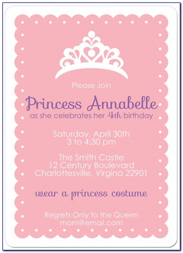 Princess Tea Party Invitation Template Free