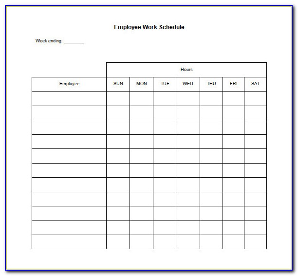 Printable Weekly Employee Schedule Template