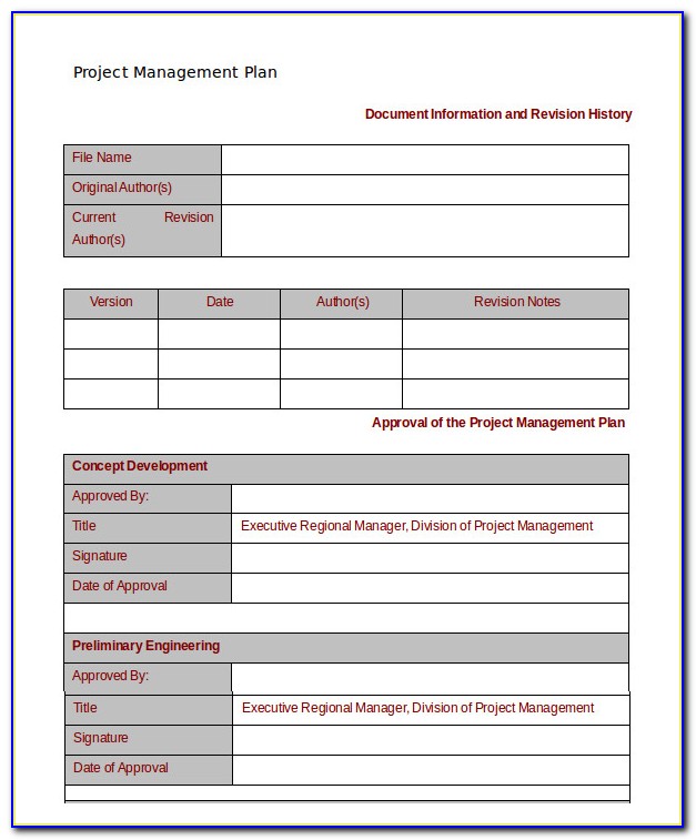 Project Management Institute Document Templates