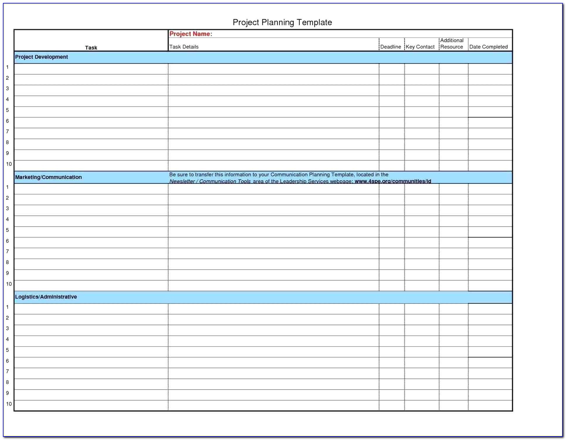Project Plan Template Excel 2007