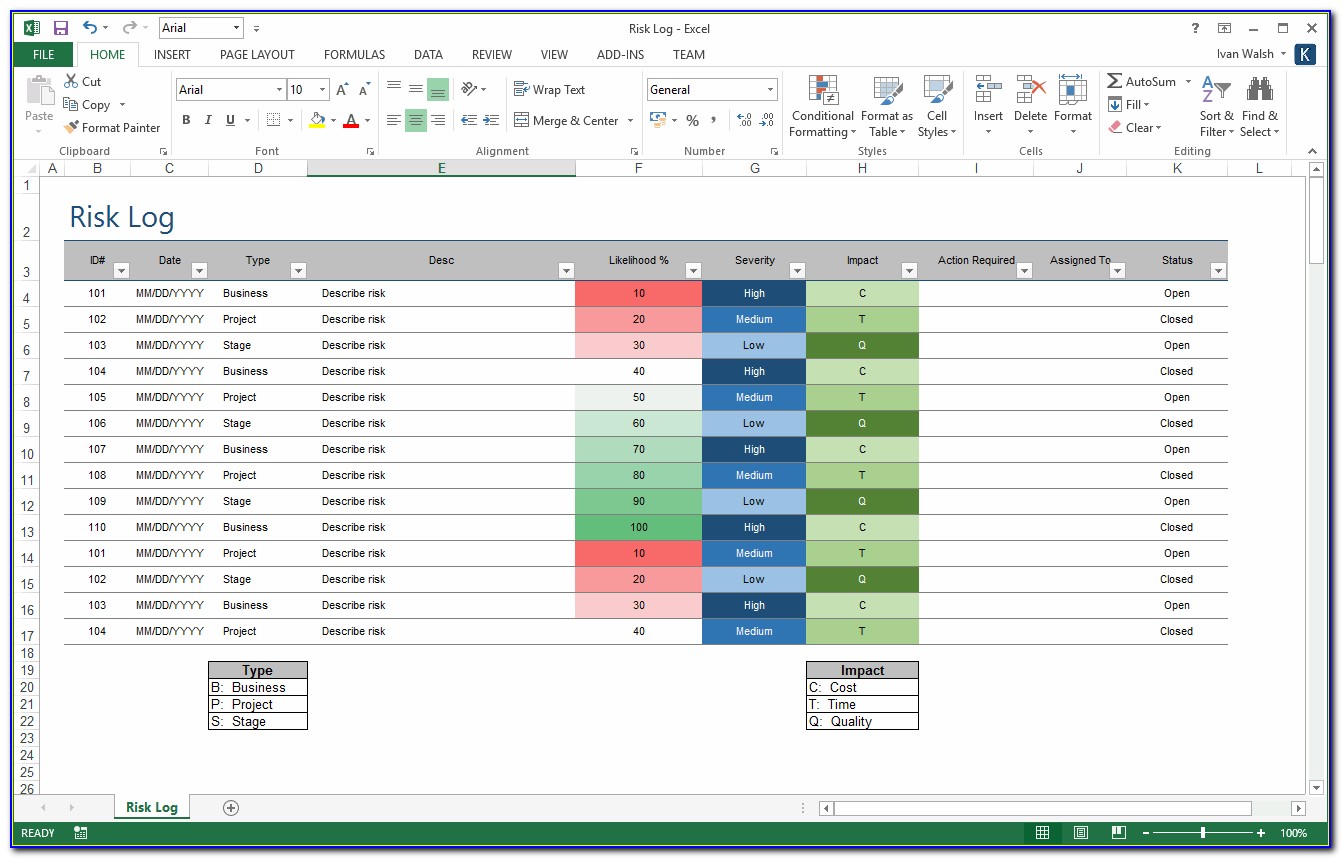 Project Risk Management Plan Template Excel