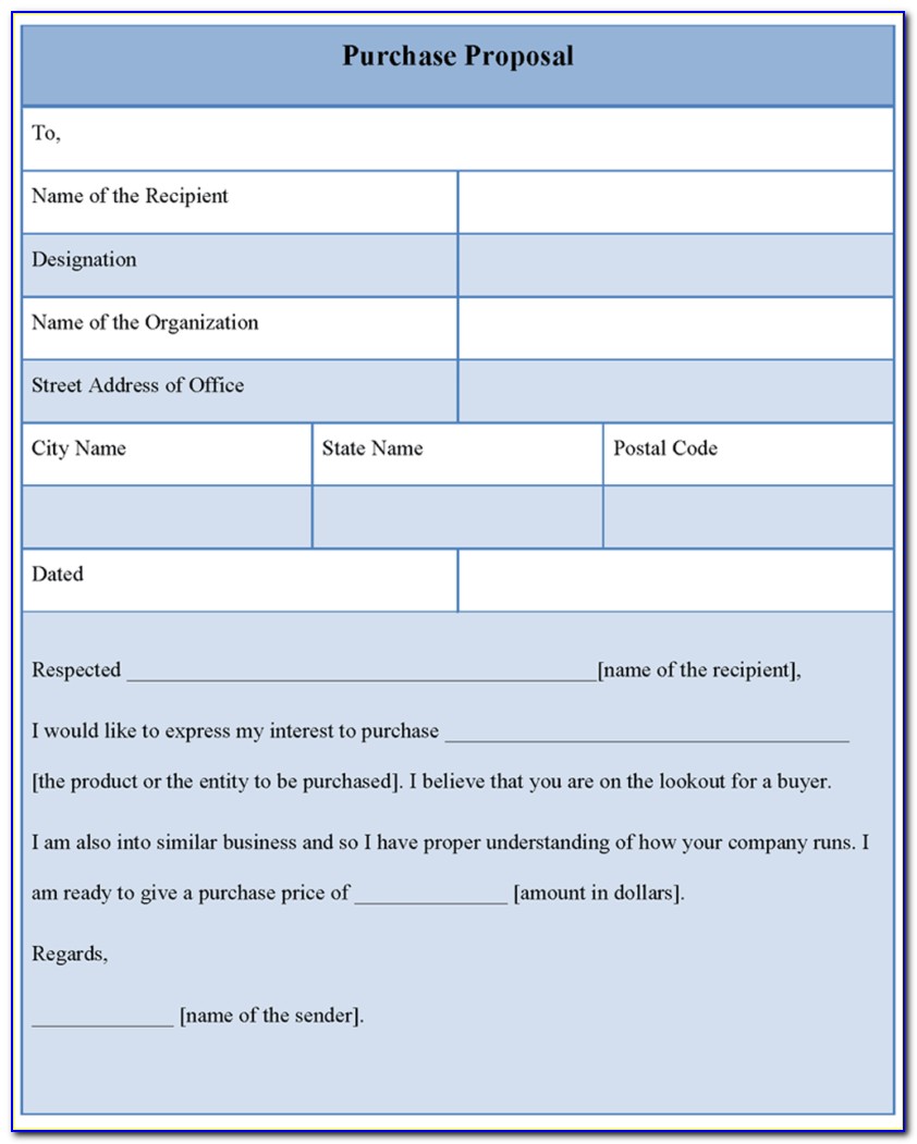 Purchase Proposal Template Word