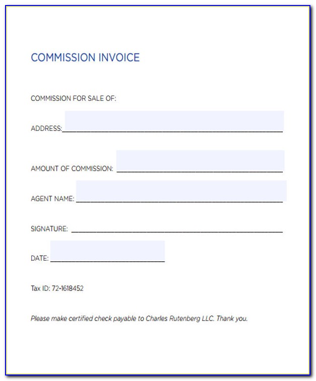 Real Estate Commission Receipt Template