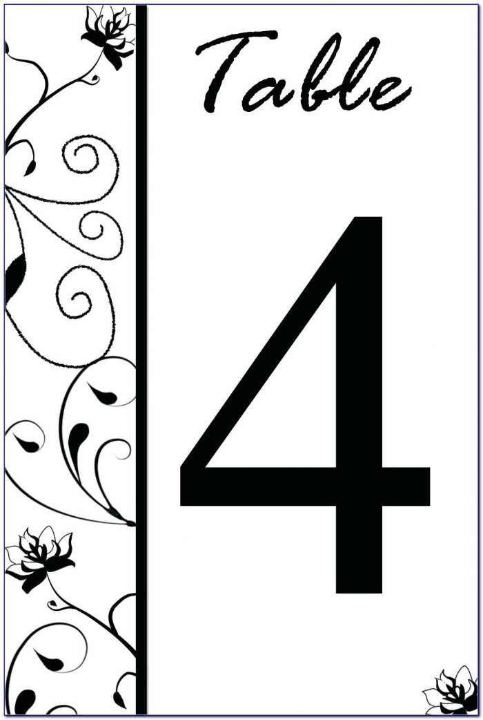 Restaurant Table Numbers Template