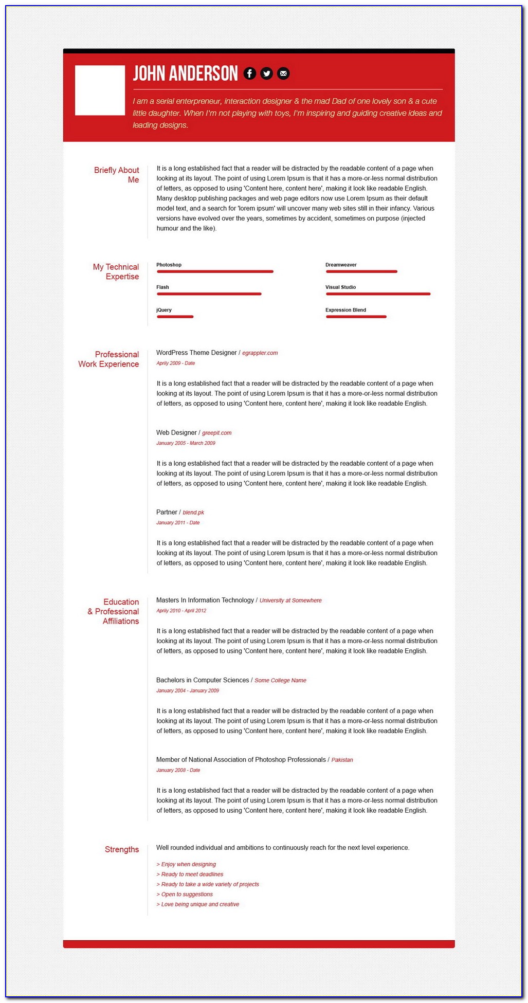 Resume Template Free Download For Mac