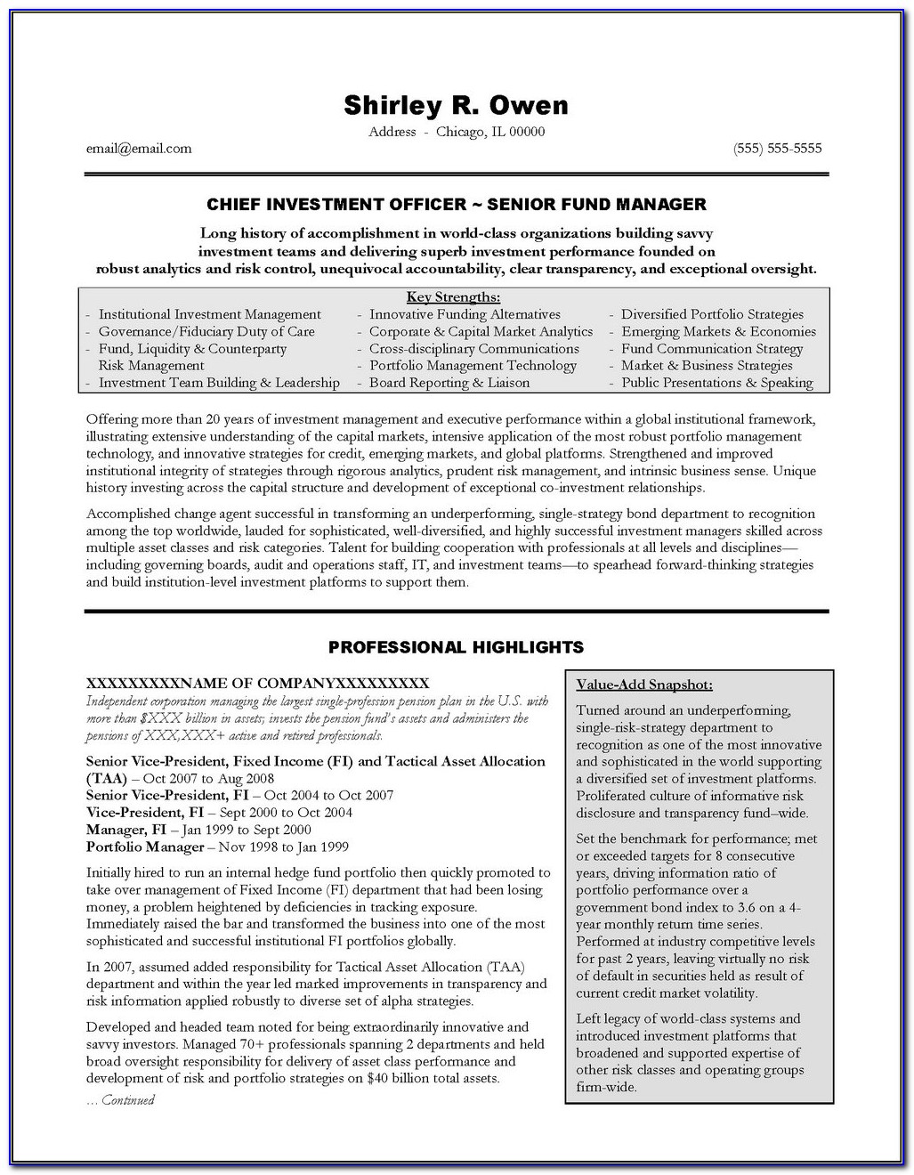 Resume Templates For Hr Executives