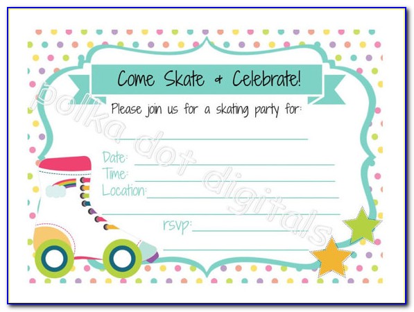 Roller Skating Birthday Party Invitations Free Printable