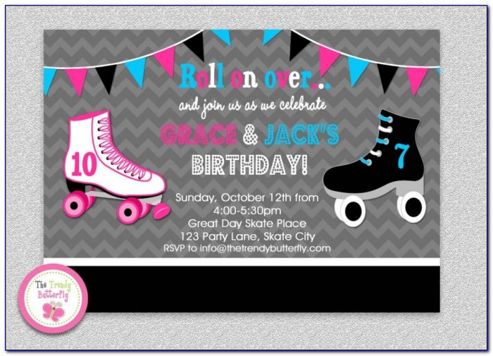 Roller Skating Party Invitations Templates