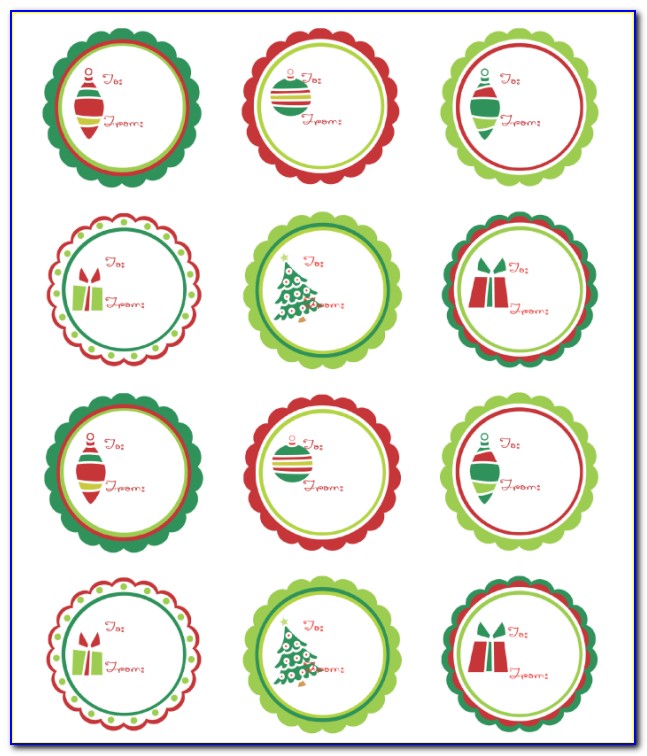 Round Christmas Label Templates