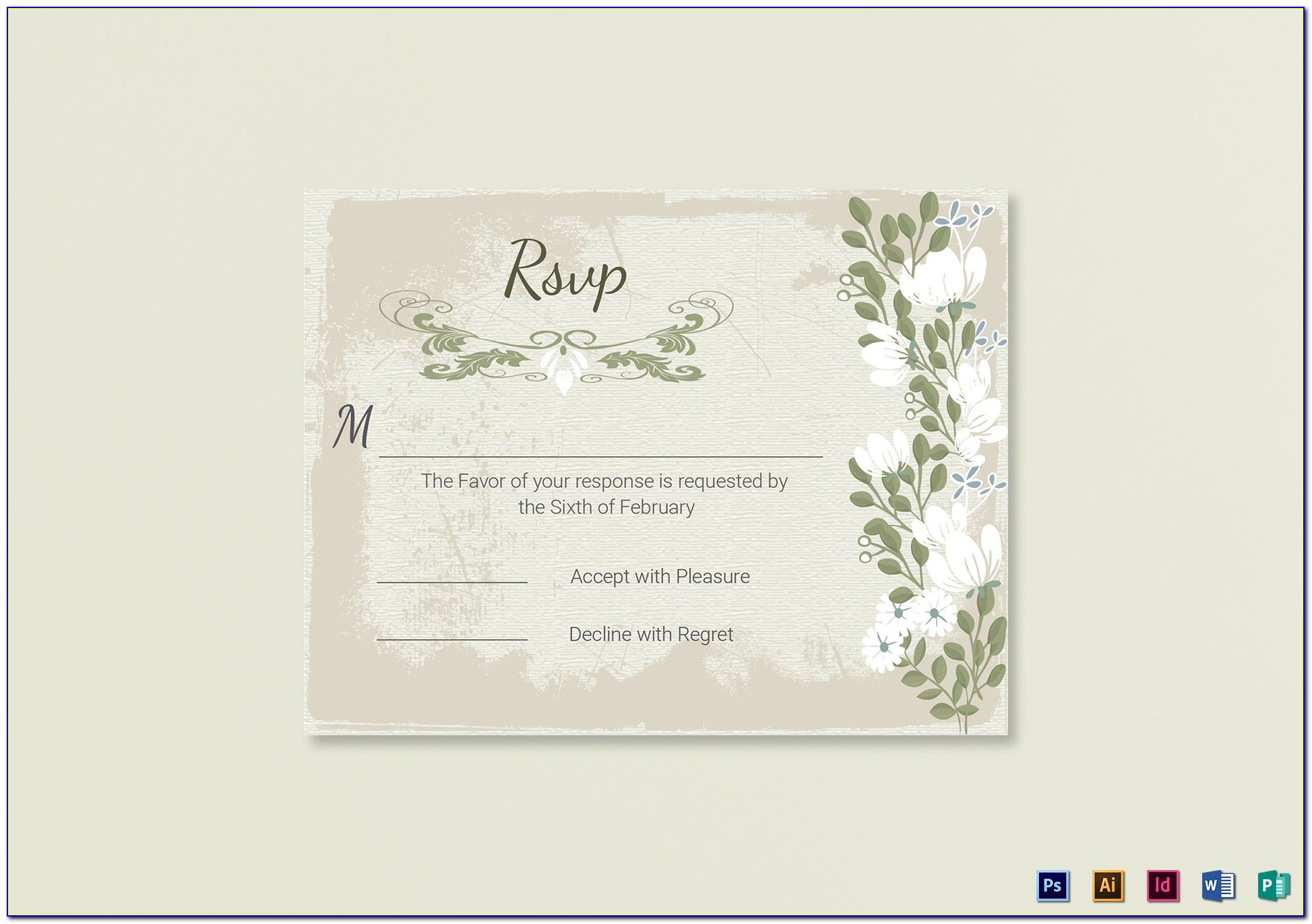 Rsvp Card Template 2 Per Page