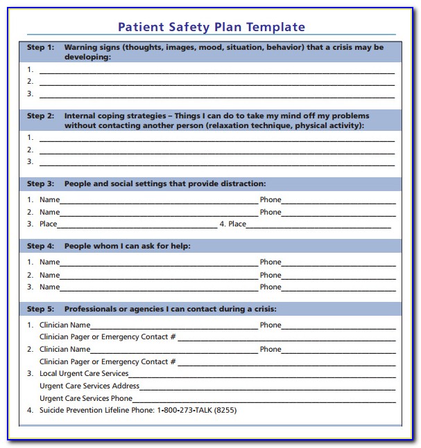Safety Plan Template Free