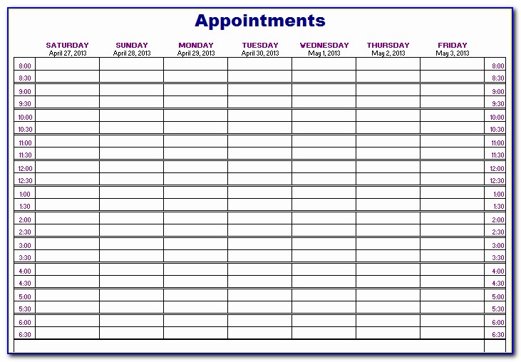 Salon Appointment Book Template