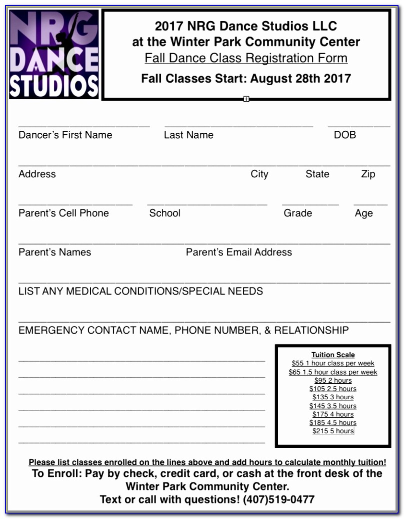Winter Park Dance Studio 1st Dance Class Free Ballet Tap Jazz Design Dance School Registration Form Template Free Fresh Doc Xls Letter Templates Wpolr