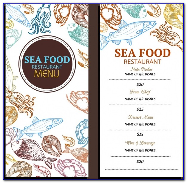 Seafood Restaurant Menu Templates Free