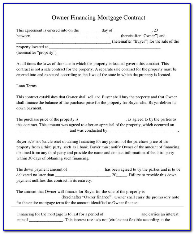 Seller Financing Business Contract Template
