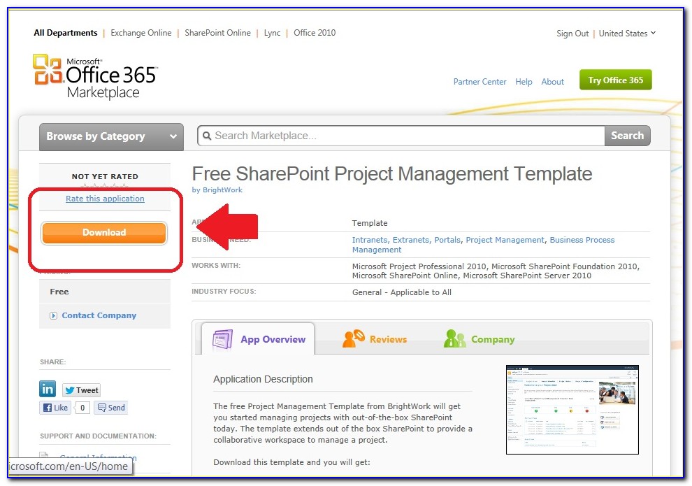 Sharepoint Project Management Template
