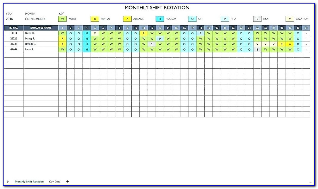 Shift Scheduling Template Excel