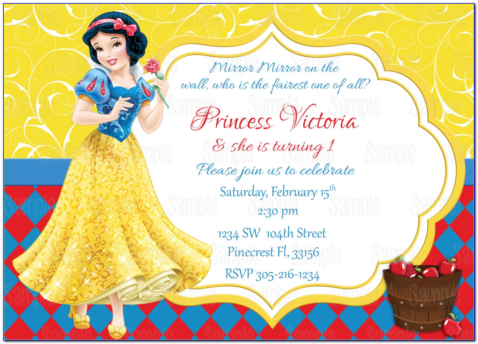 Snow White Birthday Invitation Template