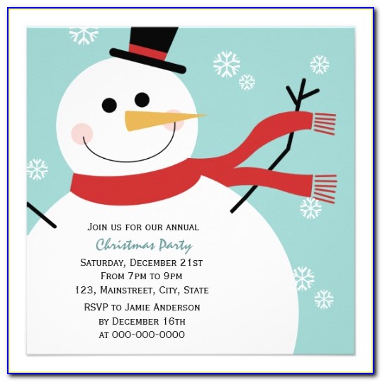 Snowman Invitation Template Free