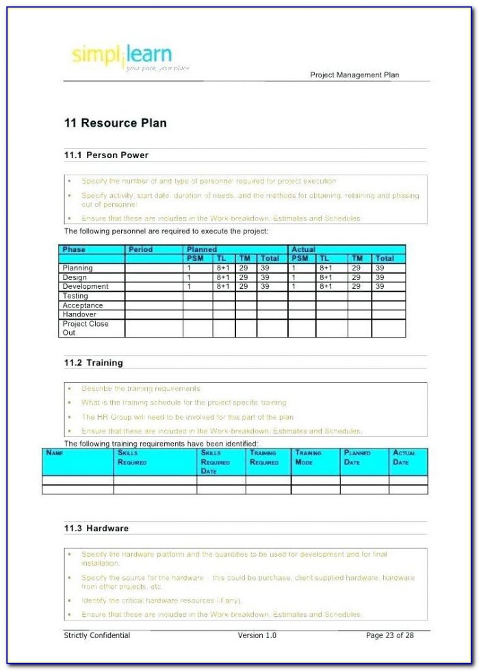 Software Development Project Plan Template Excel