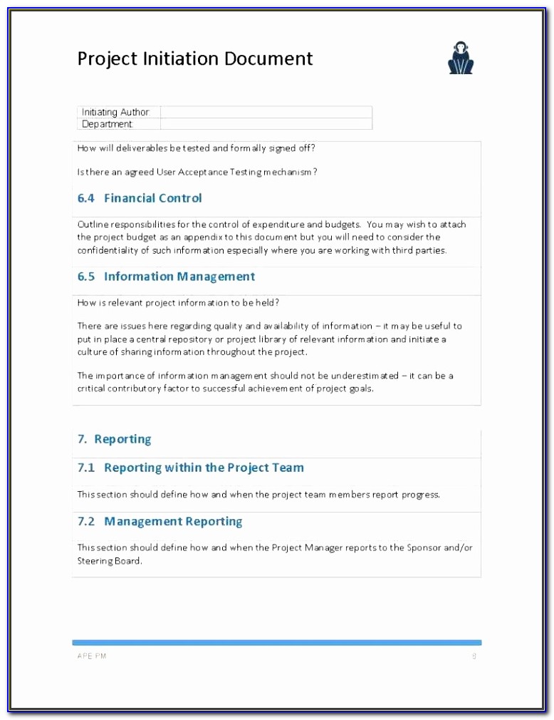 Project Documentation Template Pwncj Luxury Project Initiation Document Template Page 08 Ape Project Management