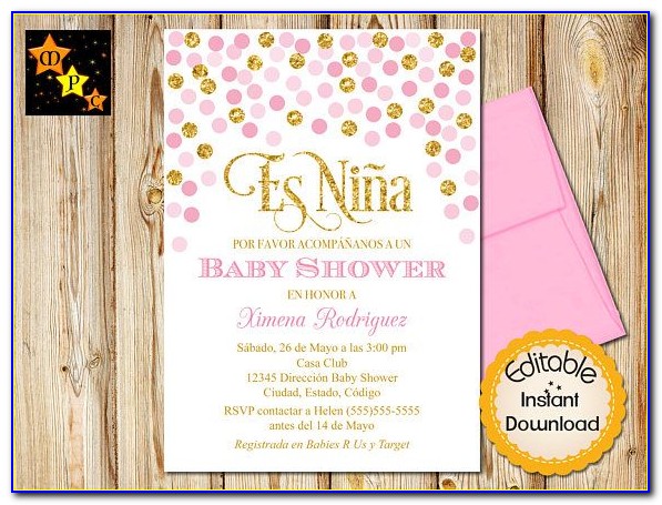 Spanish Baby Shower Invitations Templates
