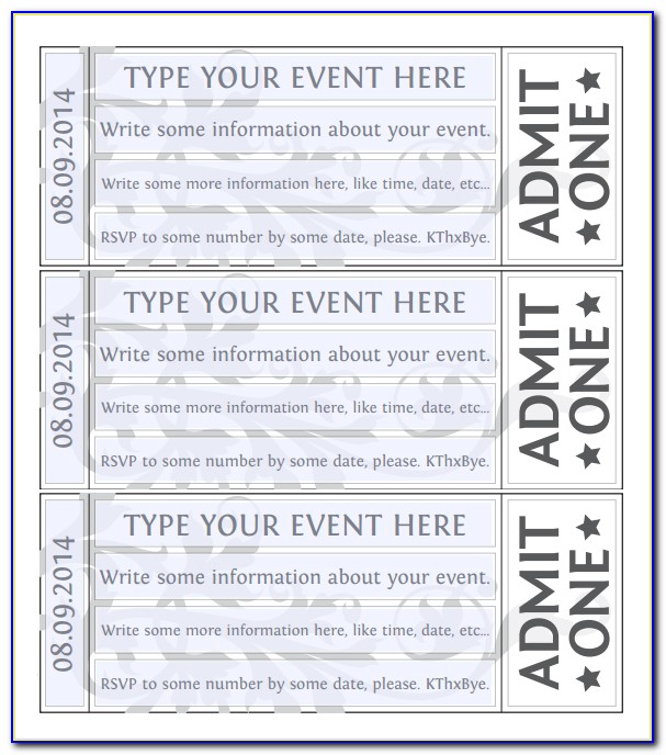 Sporting Event Ticket Template Word