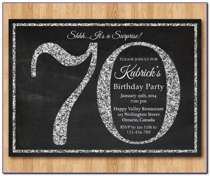 Surprise 70th Birthday Invitations Templates