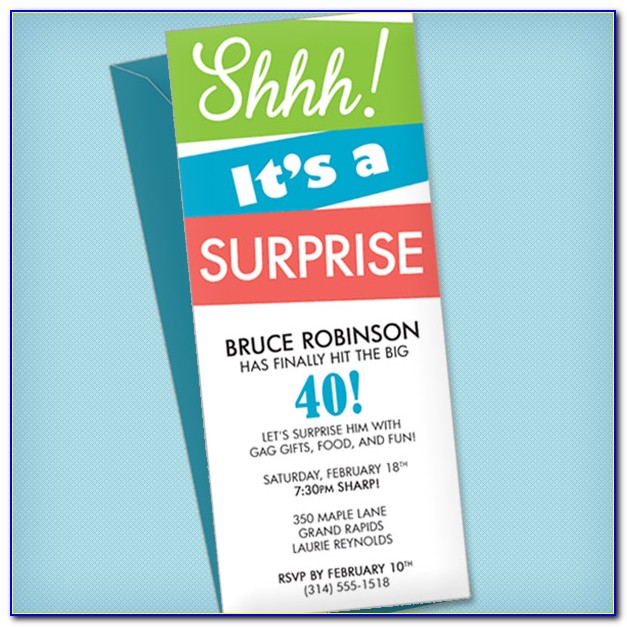 Surprise Party Invite Template Free