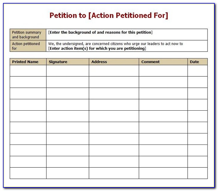 Template For Divorce Petition