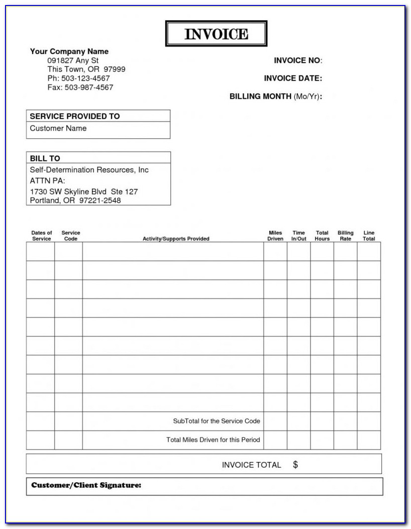 Template For Self Billing Invoice