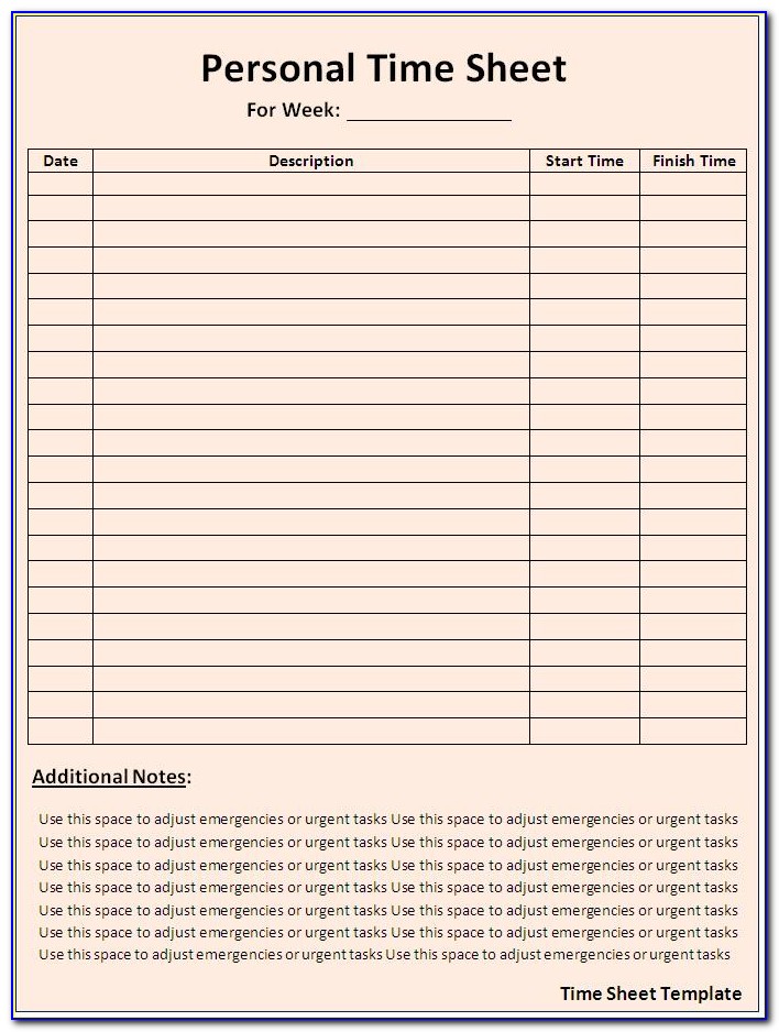 Template For Timesheets Microsoft Excel