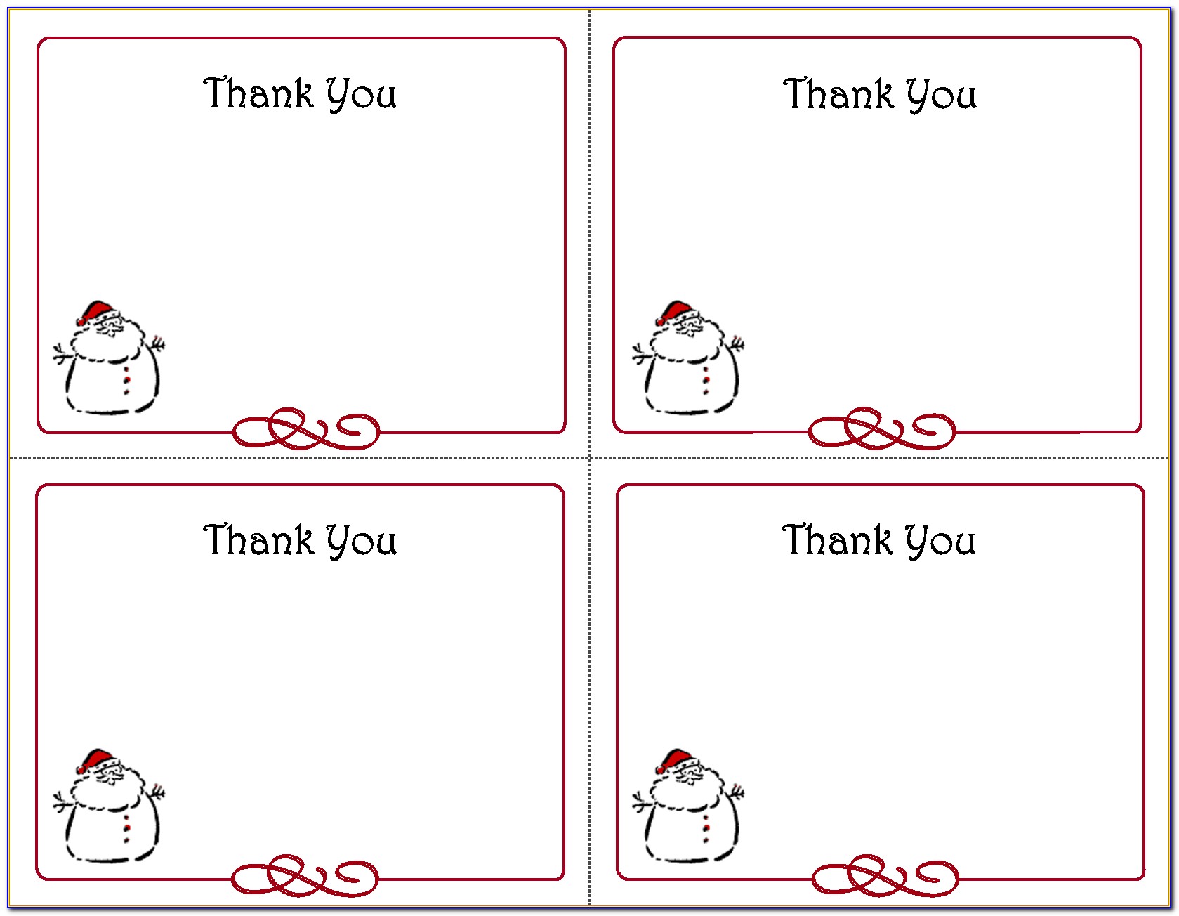 Thank You Card Template Word