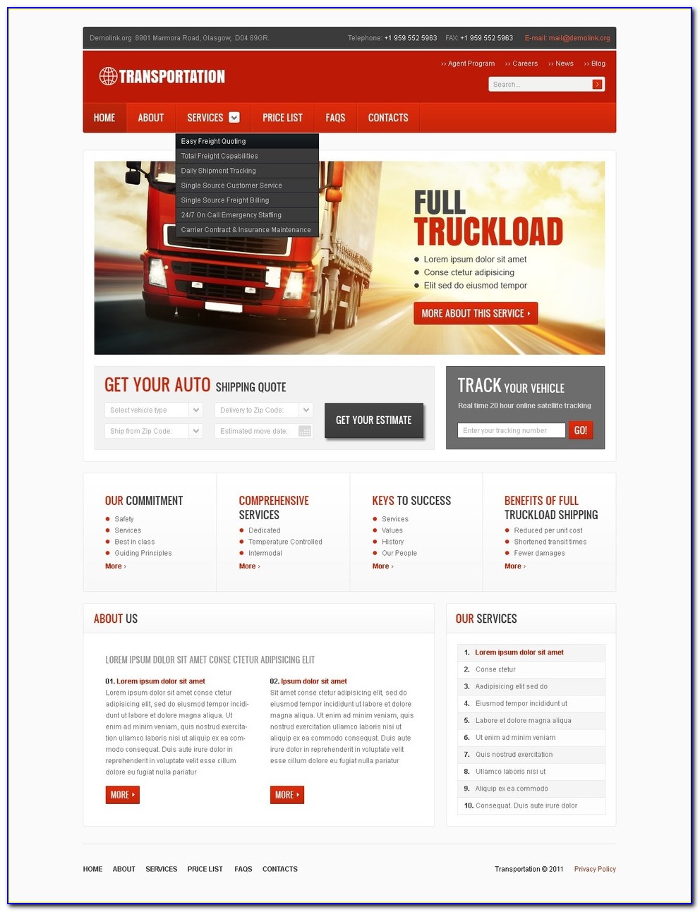 Tracking Website Templates Free Download