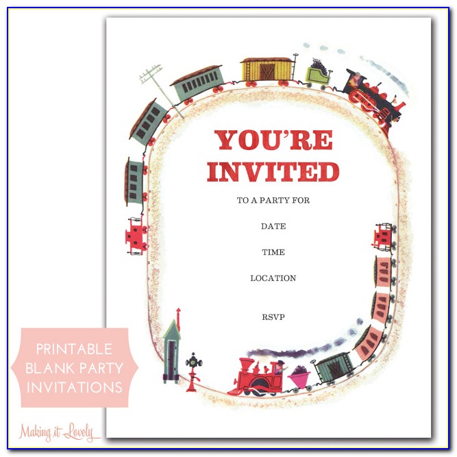Train To Timbuctoo Party Invitations