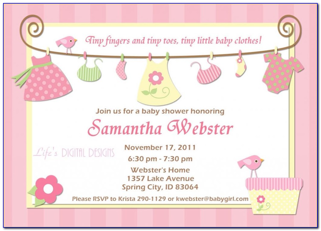 Twin Girl Baby Shower Invitation Templates