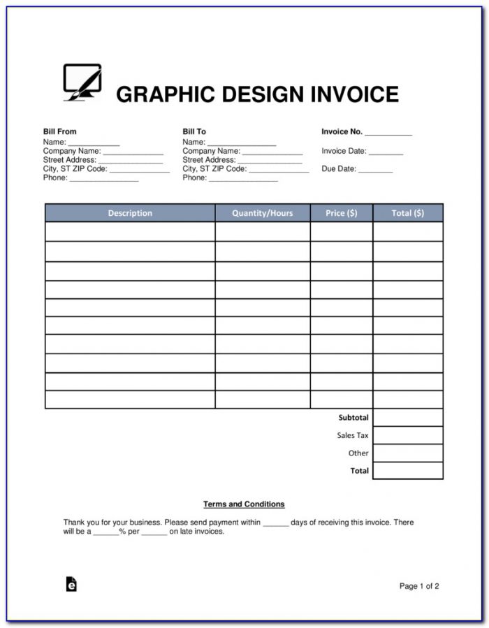 Web Design Invoice Template Pdf