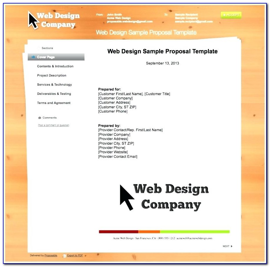Web Design Proposal Template Indesign