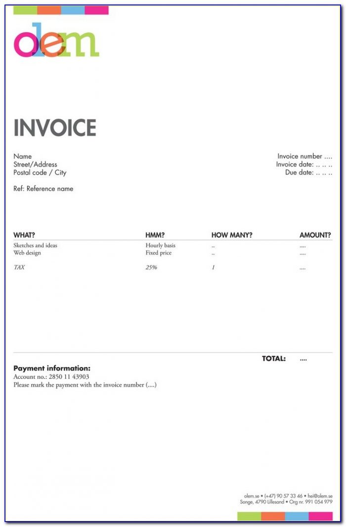 Website Design Invoice Example