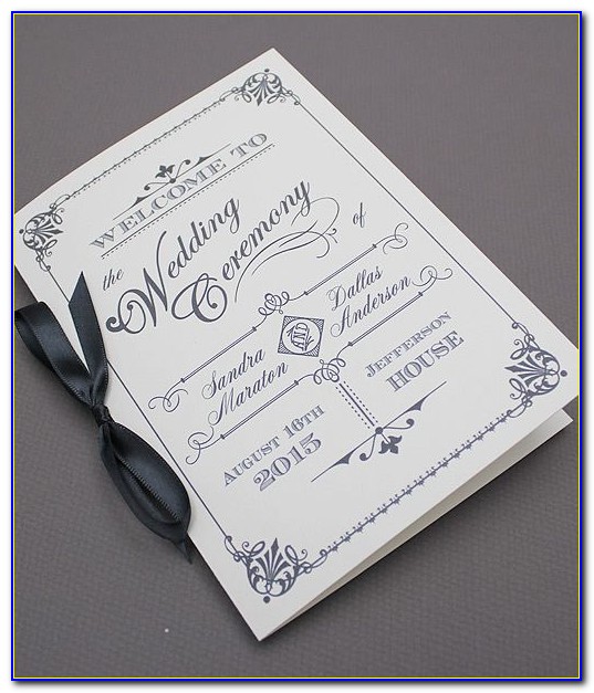 Wedding Ceremony Program Booklet Template