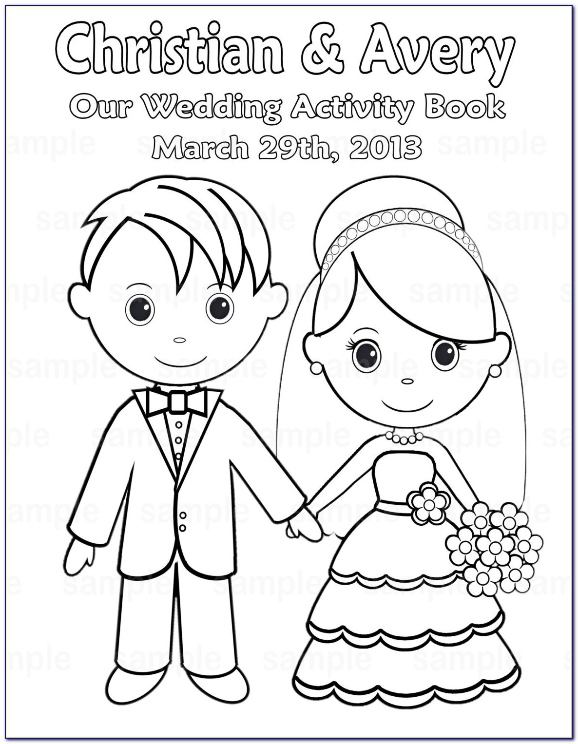Wedding Coloring Book Template