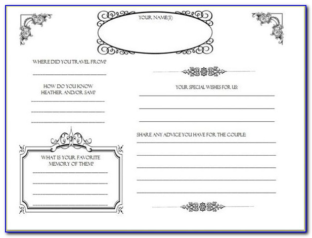 Wedding Guest Book Pages Template
