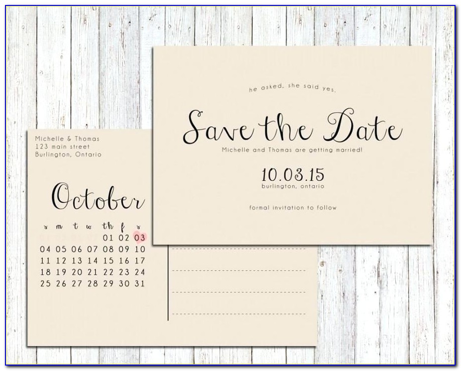 Wedding Save The Date Postcard Templates Free